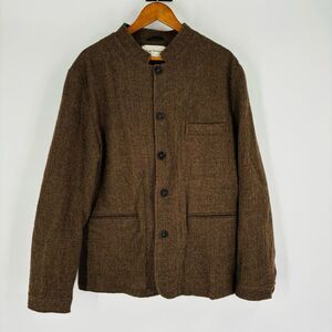Oliver Spencer Wool Tweed Blazer Coat Jacket Brown Mens Size 46